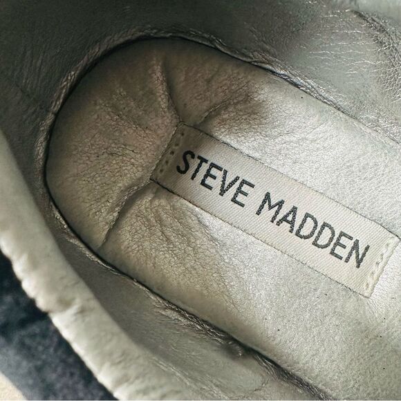 Steve Madden Lynn, BlackVelvet Sneakers with Pearl Accent. - Picture 2 of 6